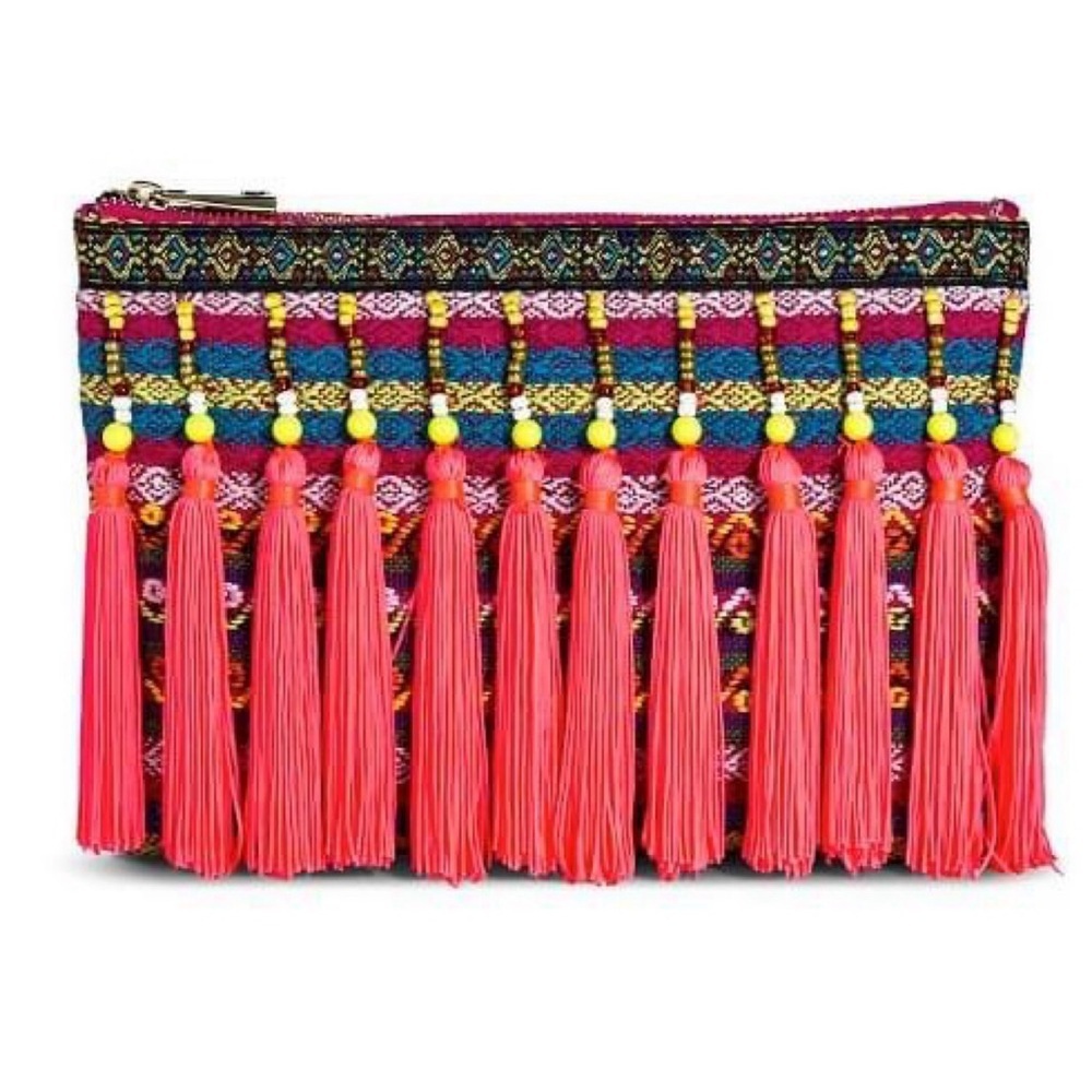 Merona colorful tassel bag with zipper